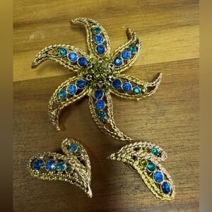 Vintage Starfish Brooch Set